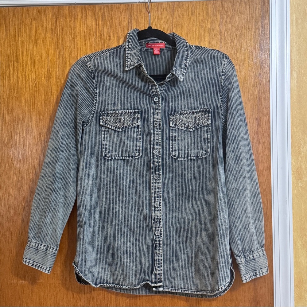 SAKS FIFTH AVENUE DENIM BUTTON DOWN